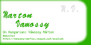 marton vamossy business card