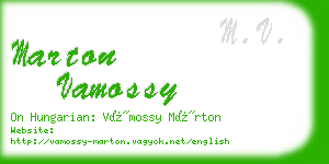 marton vamossy business card